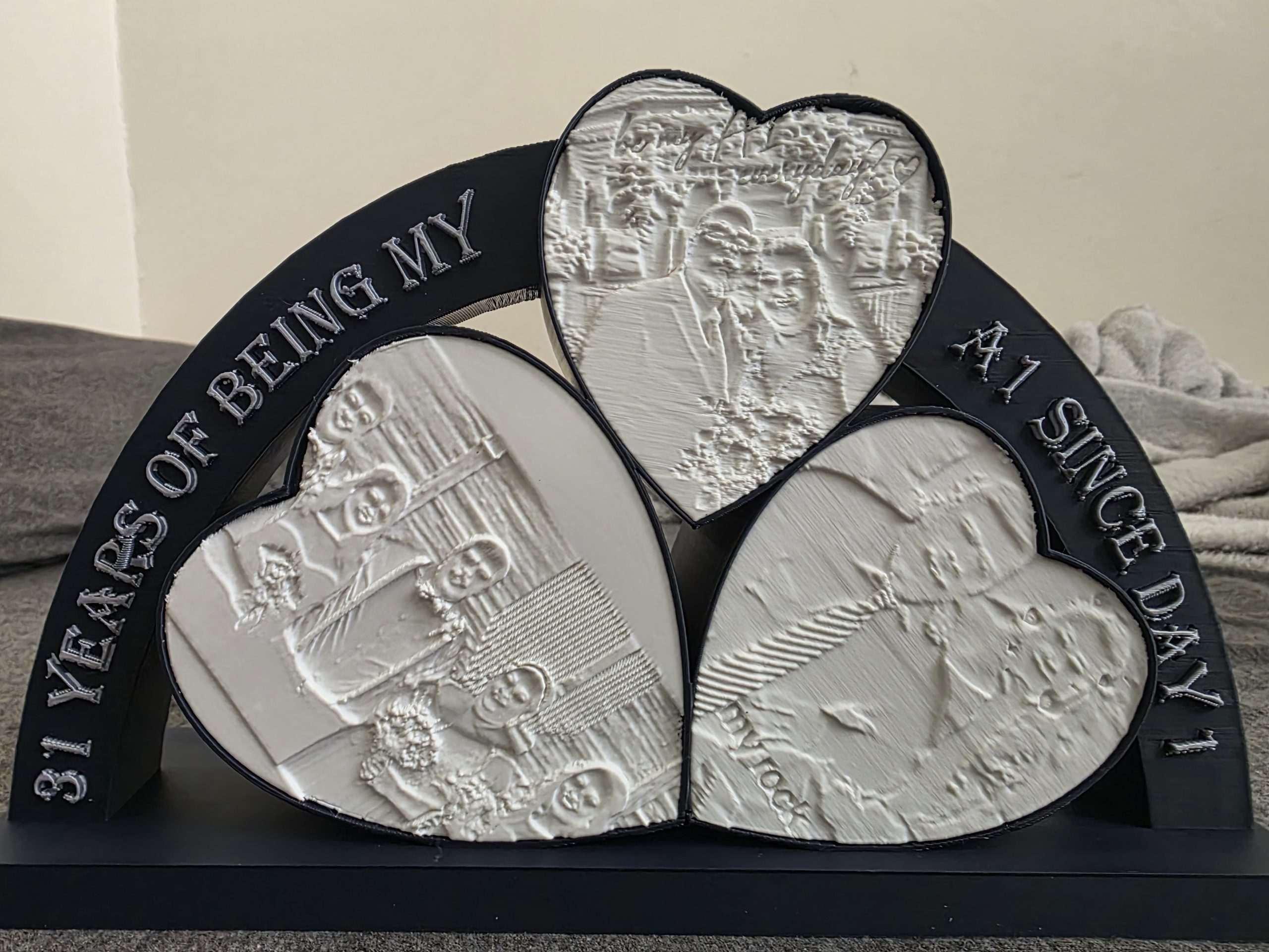 Triple Heart Lithophane Frame